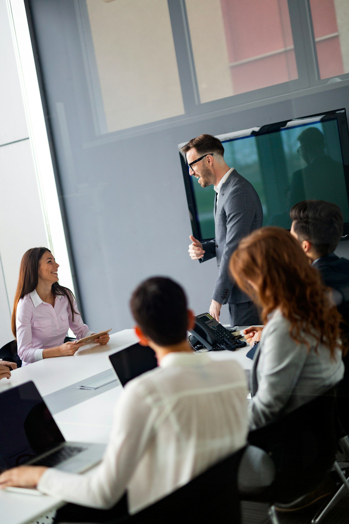 Corporate business team and manager in a meeting